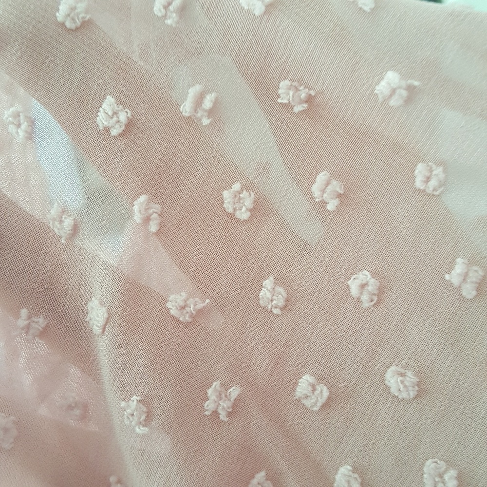 PINK POLKA DOT CROP TIE BLOUSE - Picture 4 of 5